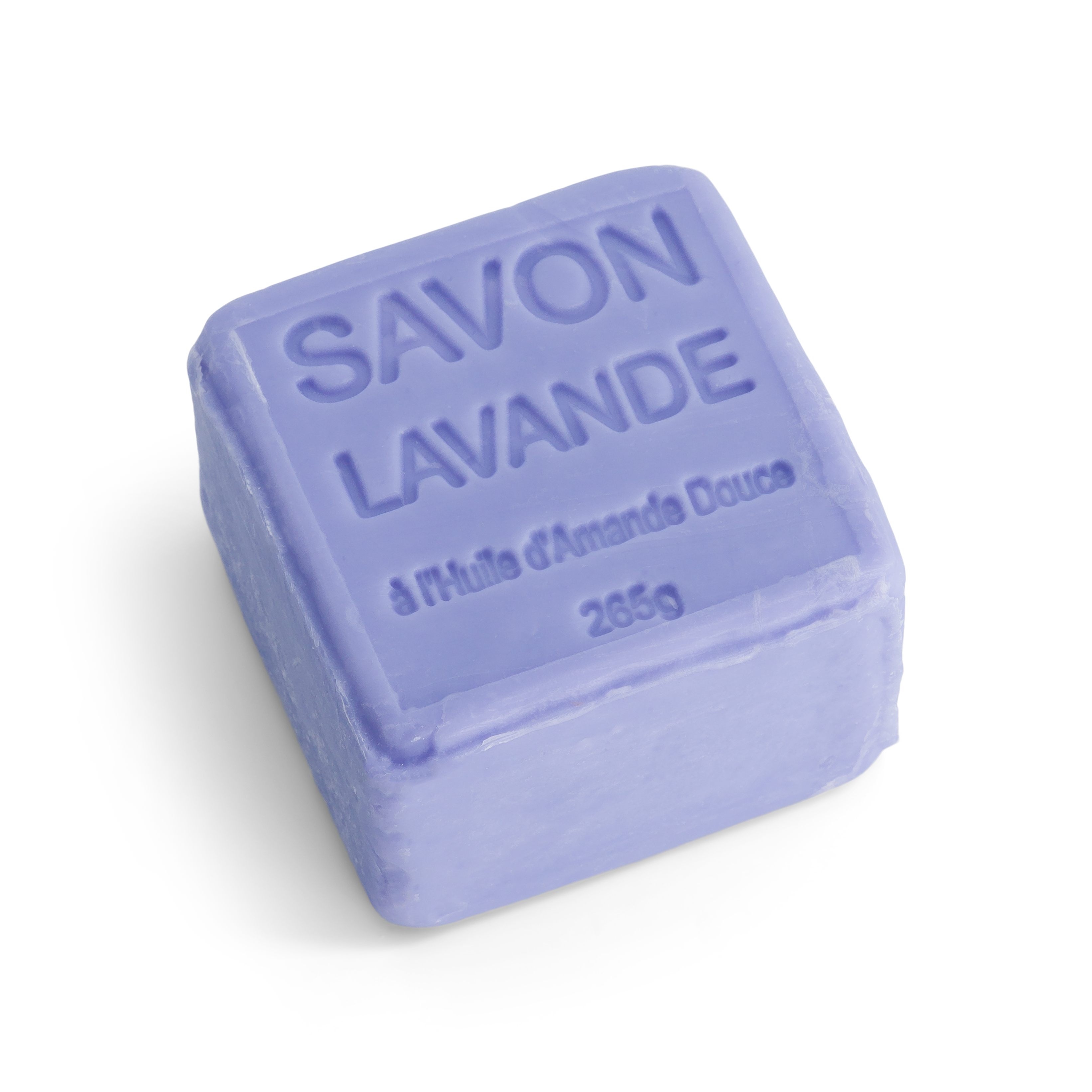 Savon Cube 260g LAVANDE + exfoliant, à l'huile d'amande douce