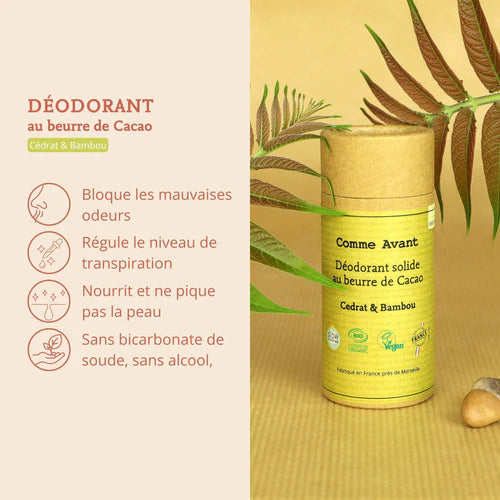 Déodorant solide – Cédrat & Bambou – 60g