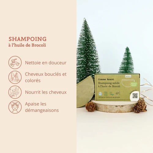 Shampoing solide à l’huile de Brocoli – Cheveux bouclés – 70g