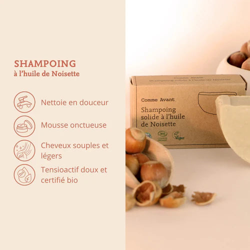 Shampoing Solide à l’Huile de Noisette – 70g