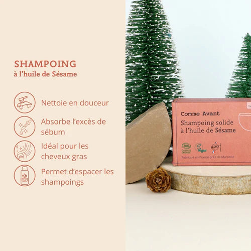 Shampoing Solide à l’Huile de Sésame – Cheveux gras – 70g
