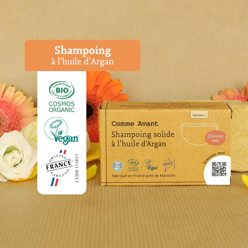 Shampoing solide à l’huile d’Argan – Cheveux secs – 70g