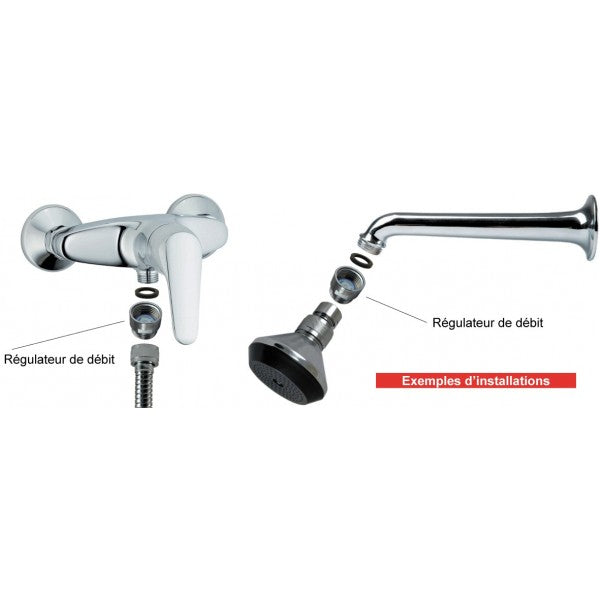 Régulateur débit douche 6 litres Laiton 19g - 15x21 - Vissable - FM