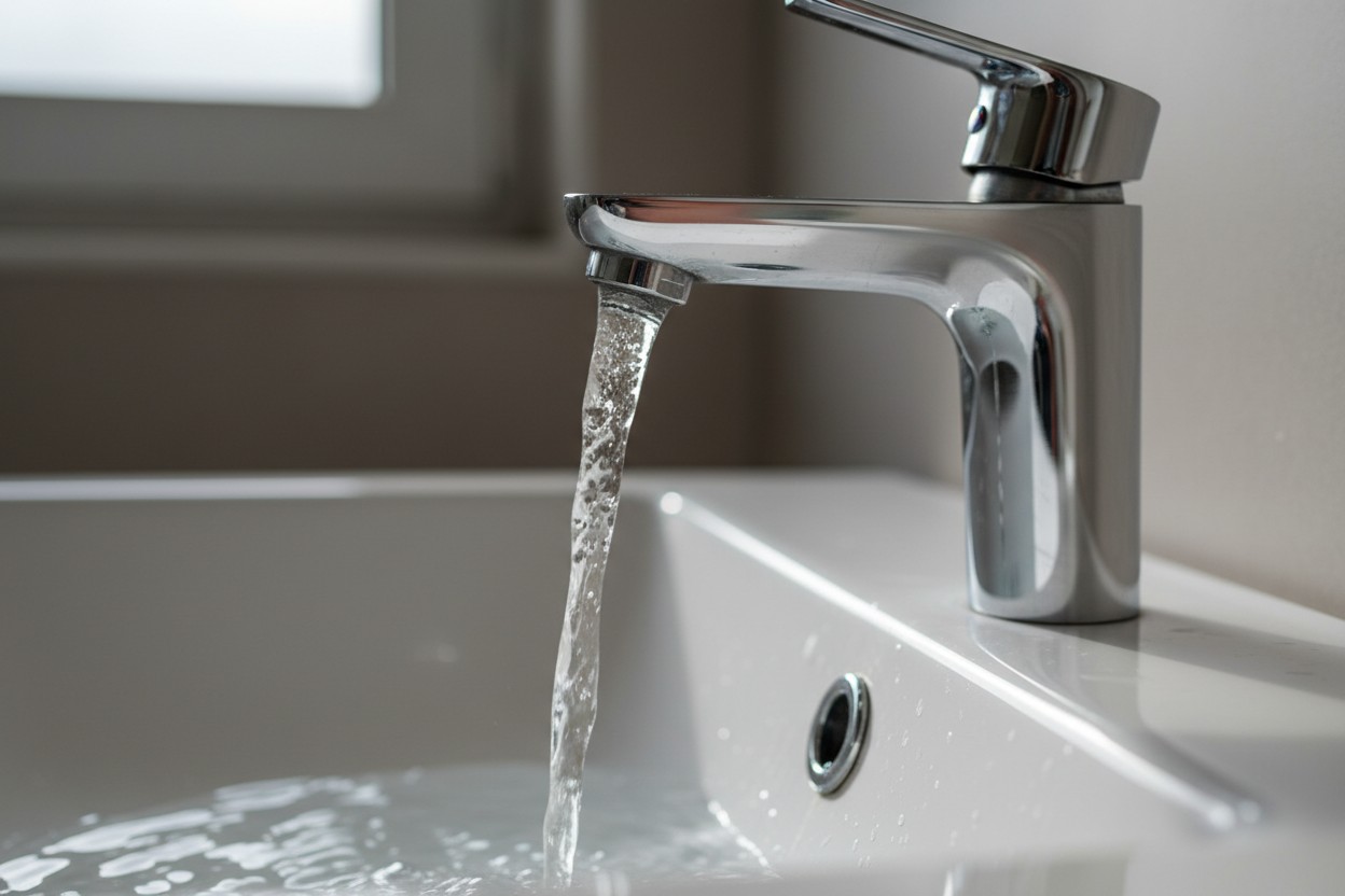 running water from a tap